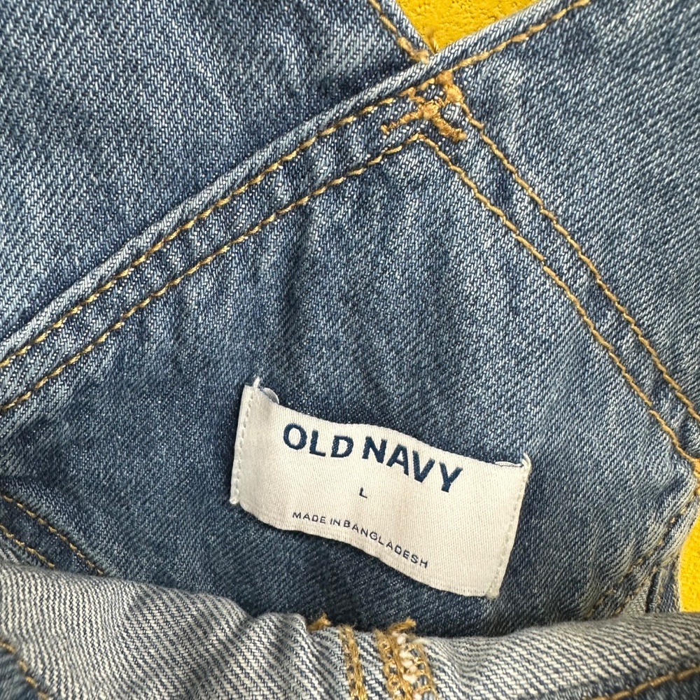 Overalls Shorts Women's Old Navy Size Large Blue Jean Shorts - Picture 4 of 7